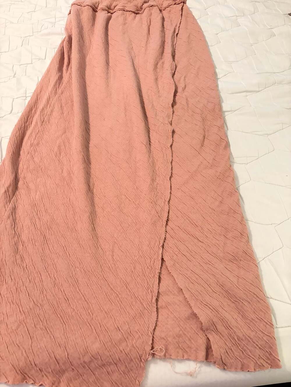Free People Cotton Gauze Faux Wrap Small Midi Skirt Dusty Rose Boho Cottagecore - Picture 7 of 8